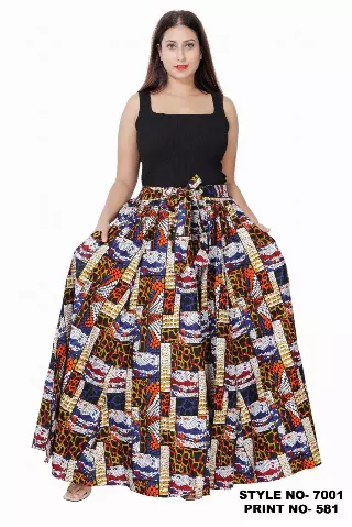 7001SK -ON SALE!!! 8 Panel African Print Skirt - (3-PCS PRE-PACK) - $10 Each — One Size / Print-581 / 3-Pcs Per Pack