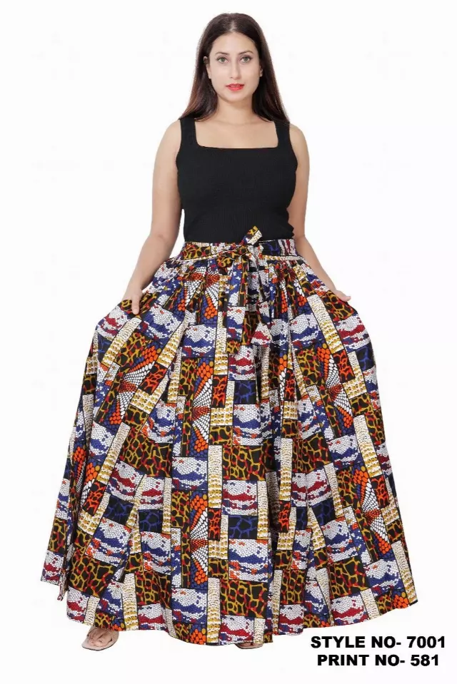 7001SK -ON SALE!!! 8 Panel African Print Skirt - (3-PCS PRE-PACK) - $10 Each — One Size / Print-581 / 3-Pcs Per Pack