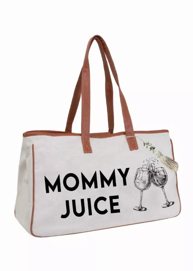 Magid Canvas Wine Tote "MOMMY JUICE"