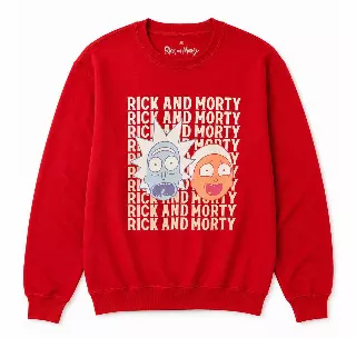 RICK AND MORTY REPEAT CREWNECK RED/WHITE