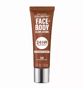 REVLON ColorStay Face & Body Glow Lotion, Hydrating Glow Moisturizer, 24HR Hydration, Illuminating Luminizing Shimmer, 140 In My Bronze Era
