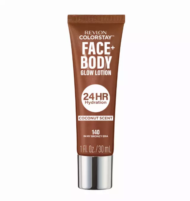 REVLON ColorStay Face & Body Glow Lotion, Hydrating Glow Moisturizer, 24HR Hydration, Illuminating Luminizing Shimmer, 140 In My Bronze Era