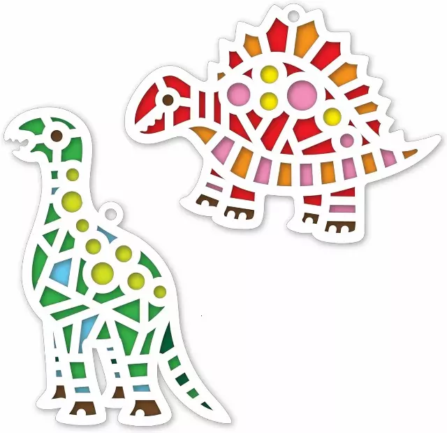 Dinosaur DIY Suncatcher Paper Crafts - 24 Pieces Per Pack KP4387