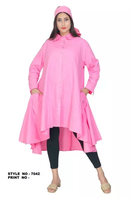 7042S - Solid Color Button Down Shirt (3/pk) - $25.00 Each — One Size / Pink