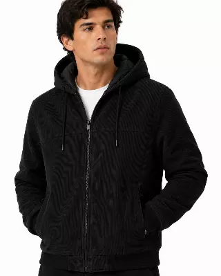 Men's Corduroy Jacket #J85 Camel — Black / S-M-L-XL