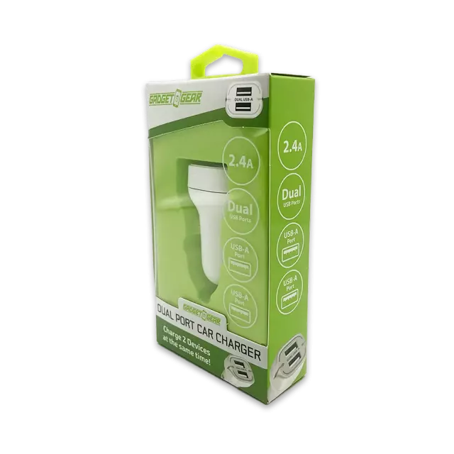 Car Charger with Dual USB Ports 2.4 Amp - 3 Pieces Per Pack 24632