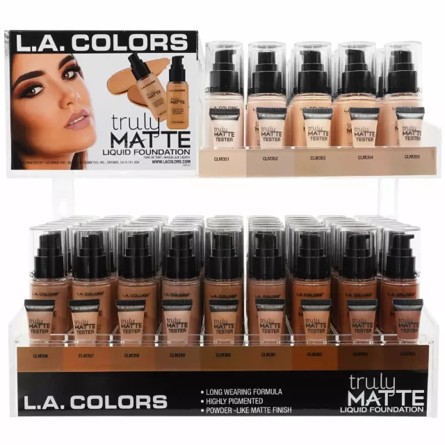 L.A. Colors Truly Matte Foundation - Wholesale Display 117 Units (CAD93.1)
