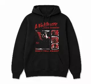 A NIGHTMARE ON ELM STREET RIPPED PHOTOS HOODIE BLACK