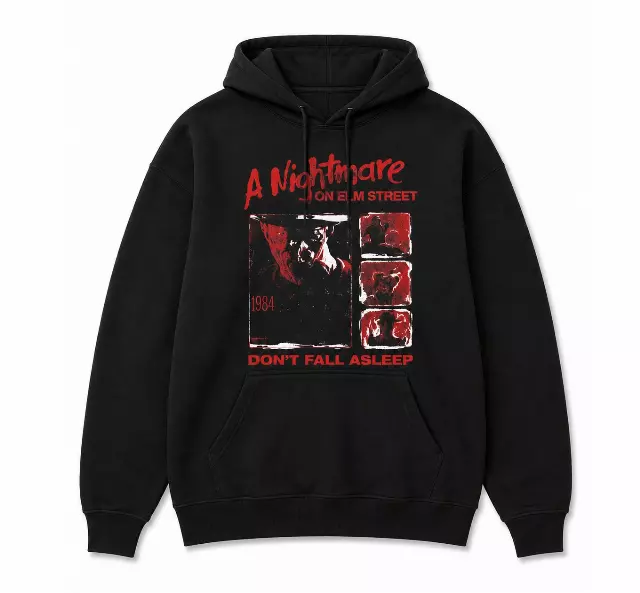 A NIGHTMARE ON ELM STREET RIPPED PHOTOS HOODIE BLACK