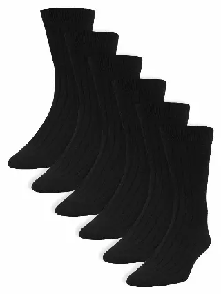 Black Dress Socks (Dozen) — Sock Size 9-11