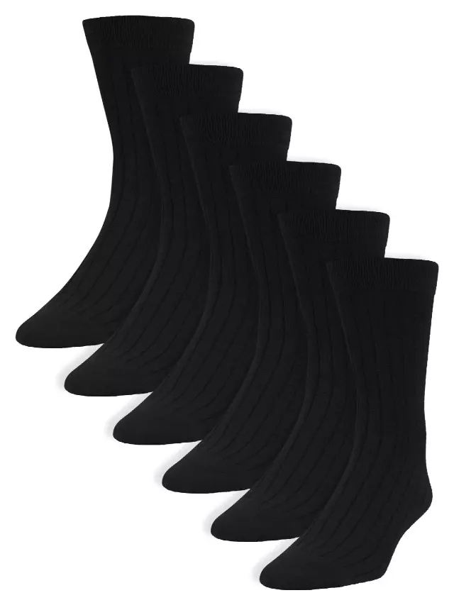 Black Dress Socks (Dozen) — Sock Size 10-13