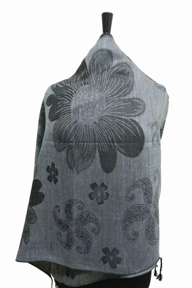 E015 Pattern Pashmina — grey