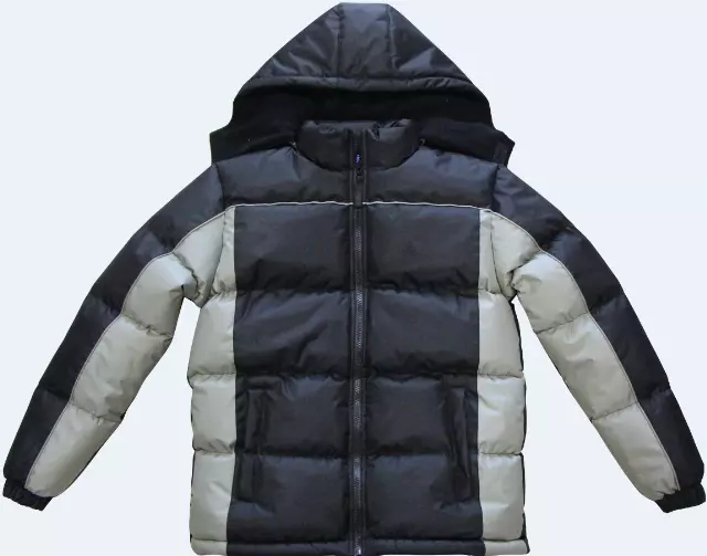 Youth's Insulated Bubble Fleece Lined Jacket- Style #BT332 TODD 2T-4T 5-7 8-18 - $14.00/Unit- WHOLESALE ONLY — 8-18 / Black-Charcoal