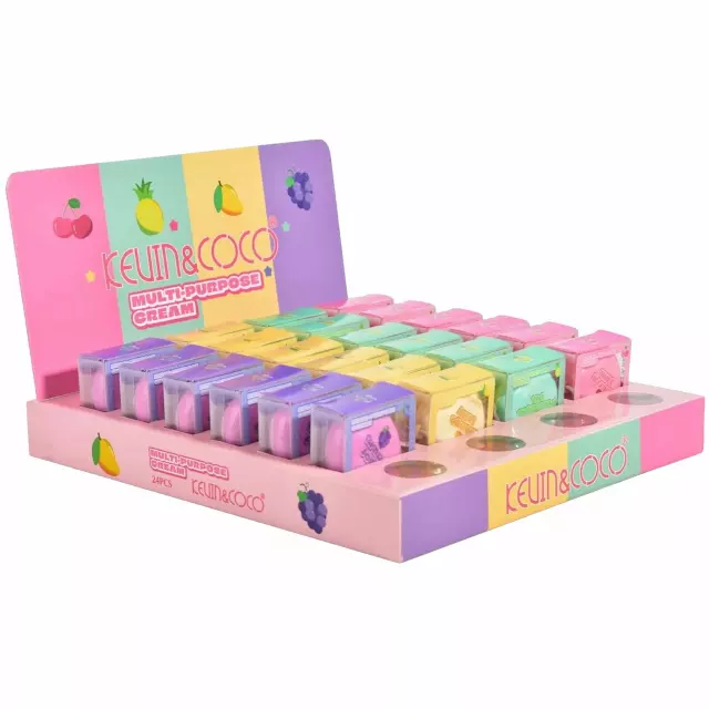 Kevin & Coco Multi-Purpose Cream Lipgloss Blush Cream - Wholesale Display 24 Units (KC1007)
