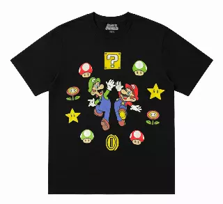 NINTENDO SUPER MARIO SMASH BROS T-SHIRT BLACK