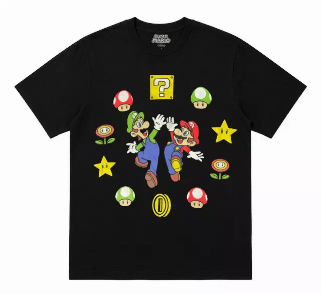 NINTENDO SUPER MARIO SMASH BROS T-SHIRT BLACK