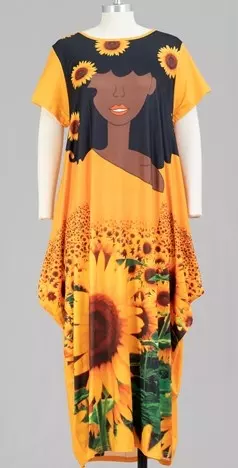 22027 Abstract Print Maxi Dress - One Size (3-PCS PRE-PACK) ($20.00 Each)