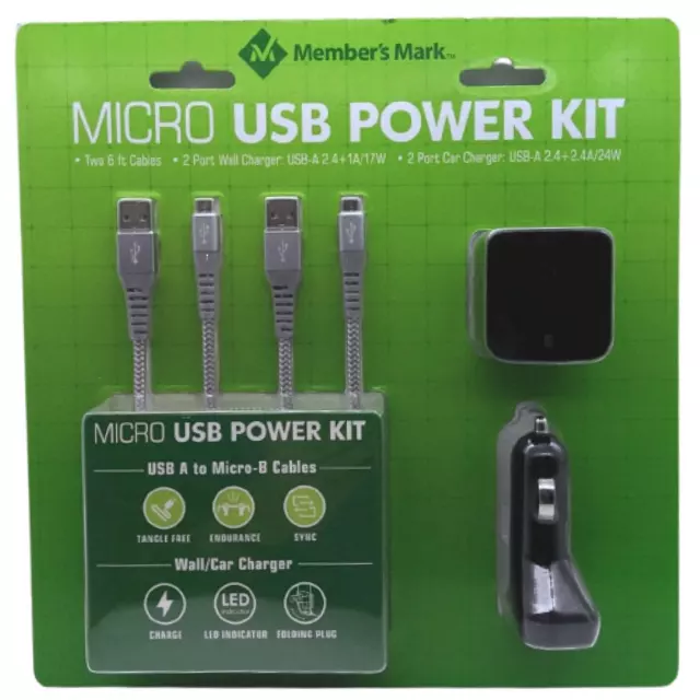 Members Mark Micro USB Power Kit · 6 units