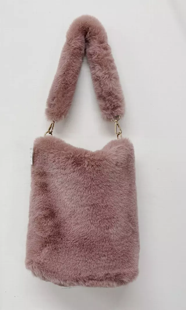 HX205 Faux Fur Shoulder Bag — Pink