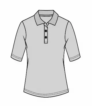 Ladies 3/4 Sleeve Performance Polo Light Charcoal - 9333409