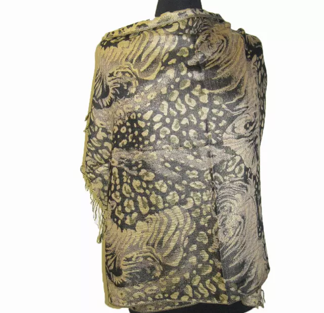 1905 Animal Print Pashmina — Camel