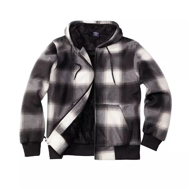 Men’s Hooded Sherpa Lined Sweatshirt - Style #MFJ185 -$10.90/Unit - 12 PCS/CS - PLEASE SEE DESCRIPTION — Black Beige