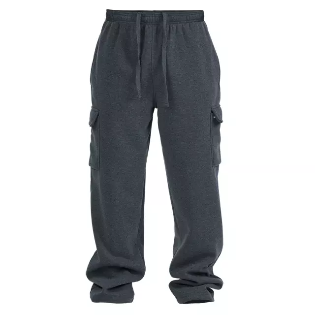 Men's Fleece Open Leg Cargo Style Sweatpants - Style #BT703X Plus Size - $8.80/Unit - 24PCS/CS - PLEASE SEE DESCRIPTION — Dark Grey
