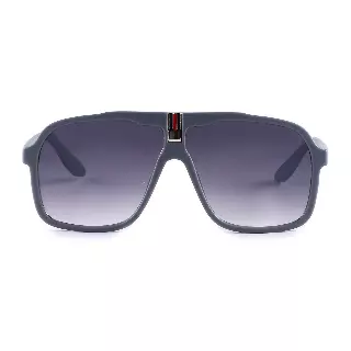 Oversized Square Navigator Sunglasses with Striped Bridge P10897