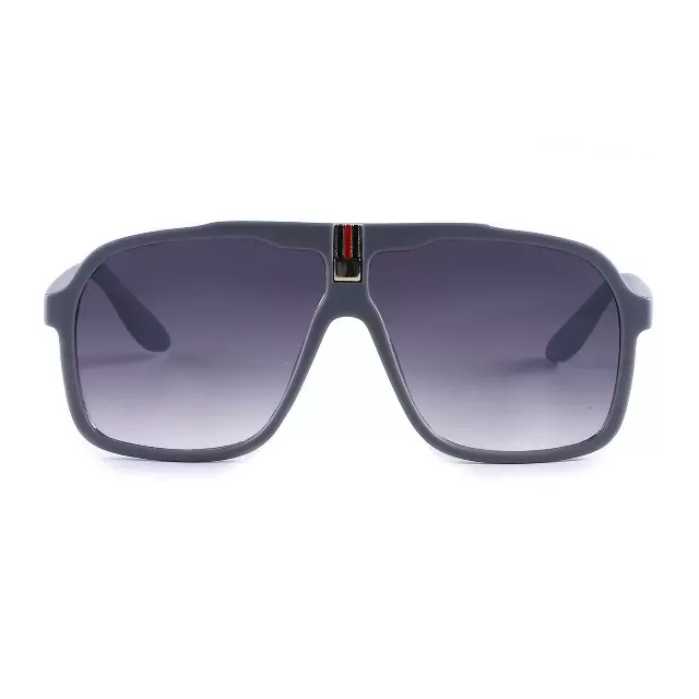 Oversized Square Navigator Sunglasses with Striped Bridge P10897