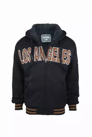 Men's LOS ANGELES Hoodie- Style #MFJ120- $12.90/ Unit — S-2XL (WHOLESALE) / Black