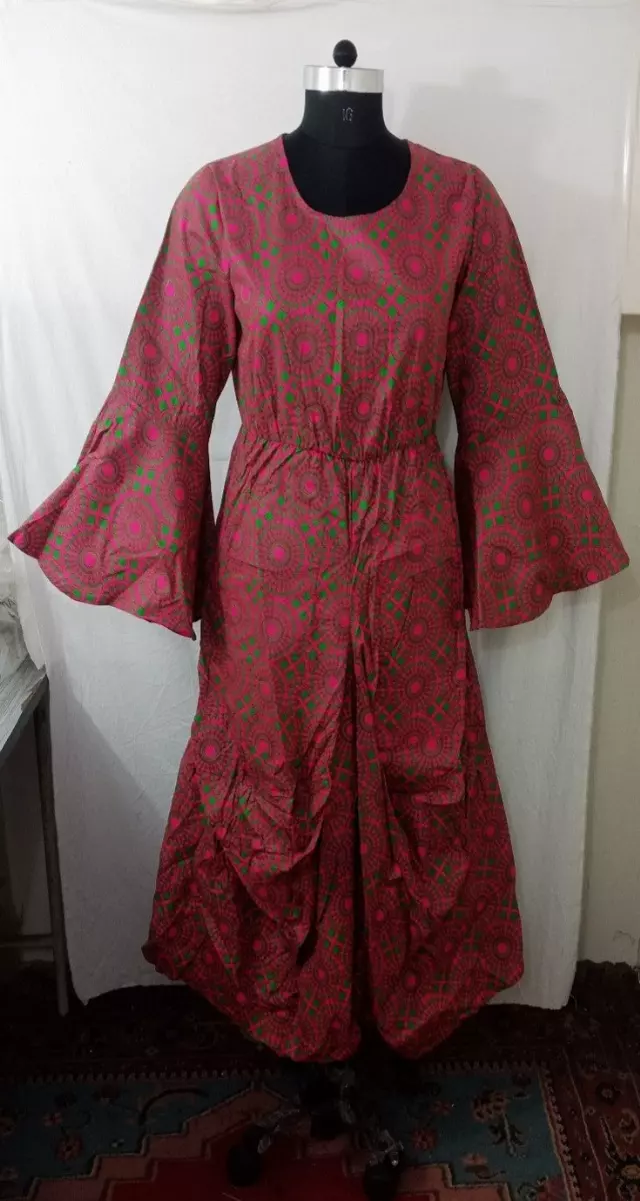 7561 - ON SALE!!! Full Bell Sleeve Dress - $15.00 Each — Free Size / Print-522