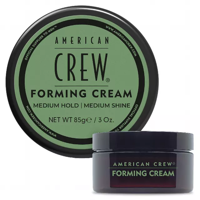 AMERICAN CREW Men’s Hair Forming Cream, Like Hair Gel with Medium Hold & Medium Shine, 3 oz