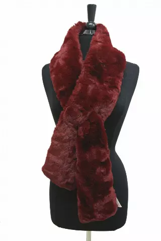 HX209 Solid Color Faux Fur Wrap/Scarf for Winter — Khaki