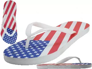 M2290 - Wholesale Men's "Easy USA" US Flag Print on Top Rubber Flip Flop Sandals