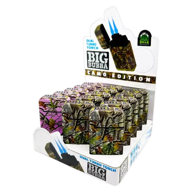Big Bubba Camo Dual Torch Lighter - 15 Pieces Per Retail Ready Display 23925