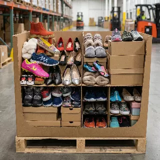 Mixed footwear lot · 200 units · shelf-pull