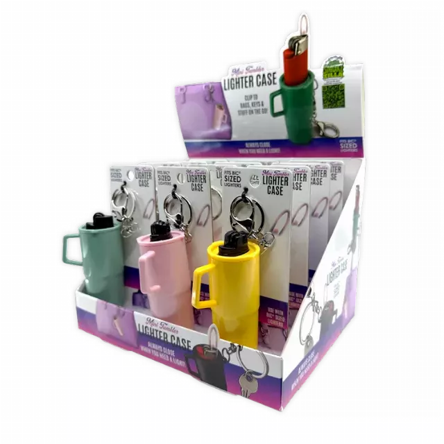 Mini Tumbler Lighter Case Keychain - 12 Pieces Per Retail Ready Display 26557