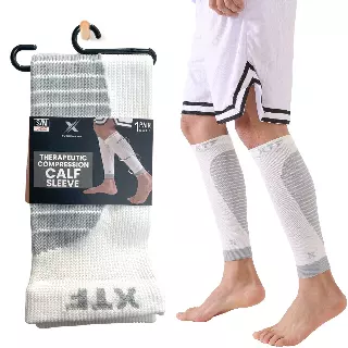 Targeted Pain Relief Calf Compression Sleeves — White / Small/Medium