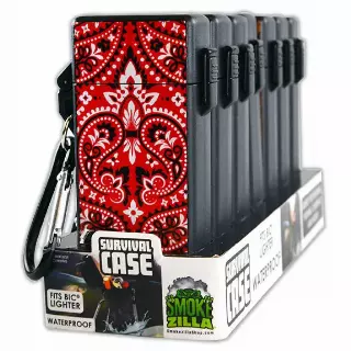 Survival Cigarette & Lighter Case with Carabineer - 7 Pieces Per Retail Ready Display 41408
