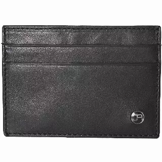 Jack Abrahams Goat Nappa Leather Card Case Front Pocket Wallet Black