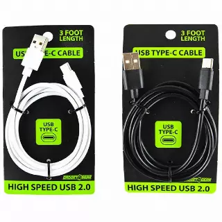 Charging Cable USB to USB-C 3FT - 4 Pieces Per Pack 22444