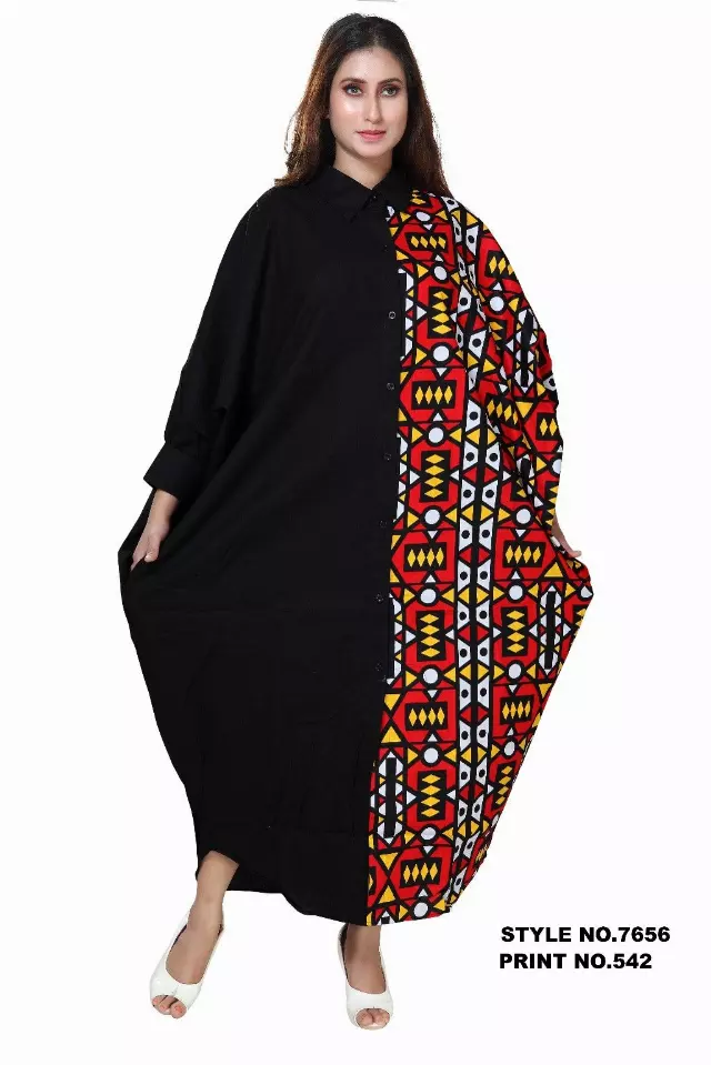 7656 Authentic African Print Button Down Dress (3 PCS PRE-PACK) - $20 EACH