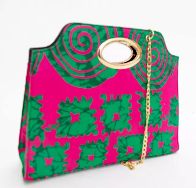1007 - Ankara Snap Purse With a Crossbody Gold Chain (3/pk) - Free Size - $20.00 Each - NEW PRINTS ADDED! — Free Size / 632A