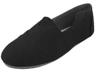 S308M - Men's "Easy USA" Slip-on Casual Canvas Shoes — Black (S308M-BB) / 7-13 Assorted