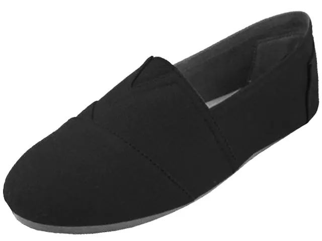 S308M - Men's "Easy USA" Slip-on Casual Canvas Shoes — Black (S308M-BB) / 7-13 Assorted
