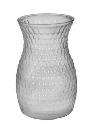 GP8000CLR – 10” Dimple jordan vase 5.5” opening-“case pk 6”