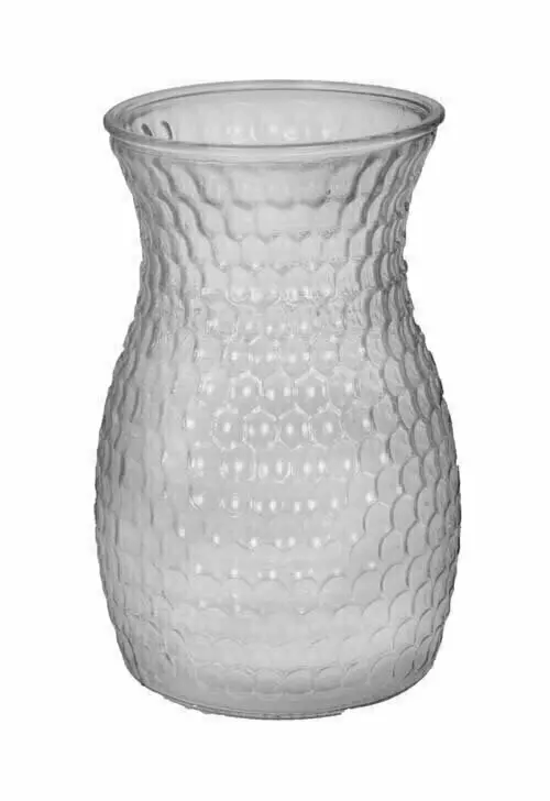 GP8000CLR – 10” Dimple jordan vase 5.5” opening-“case pk 6”