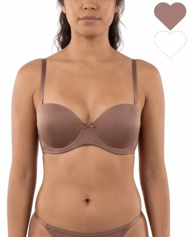 Sarah Strapless 2-Pack Bra — Mocha / 34C