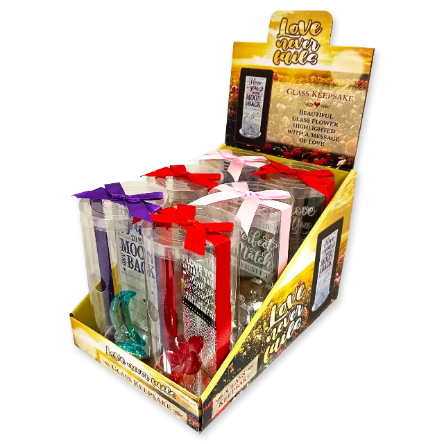 Glass Rose Keepsake - 6 Pieces Per Retail Ready Display 23739