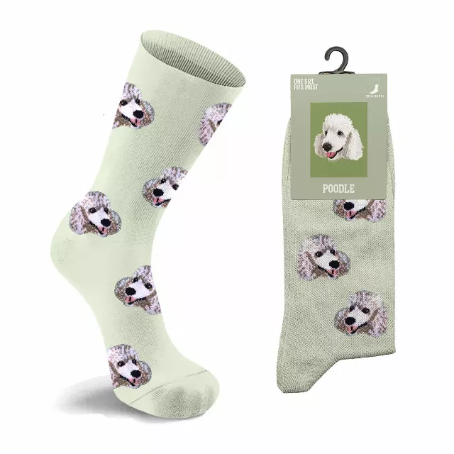 Unisex Dog Crew Socks – Soft Cotton Blend Everyday Comfort — Poodle